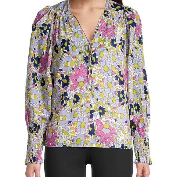 REBECCA TAYLOR Women's Floral Print in Passion Flower Orchid Combo - Picture 2 of 7